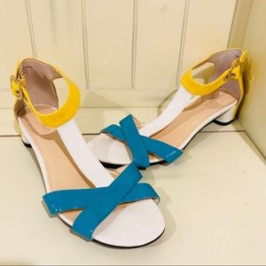 Nine West Patent Block Heel Sandals